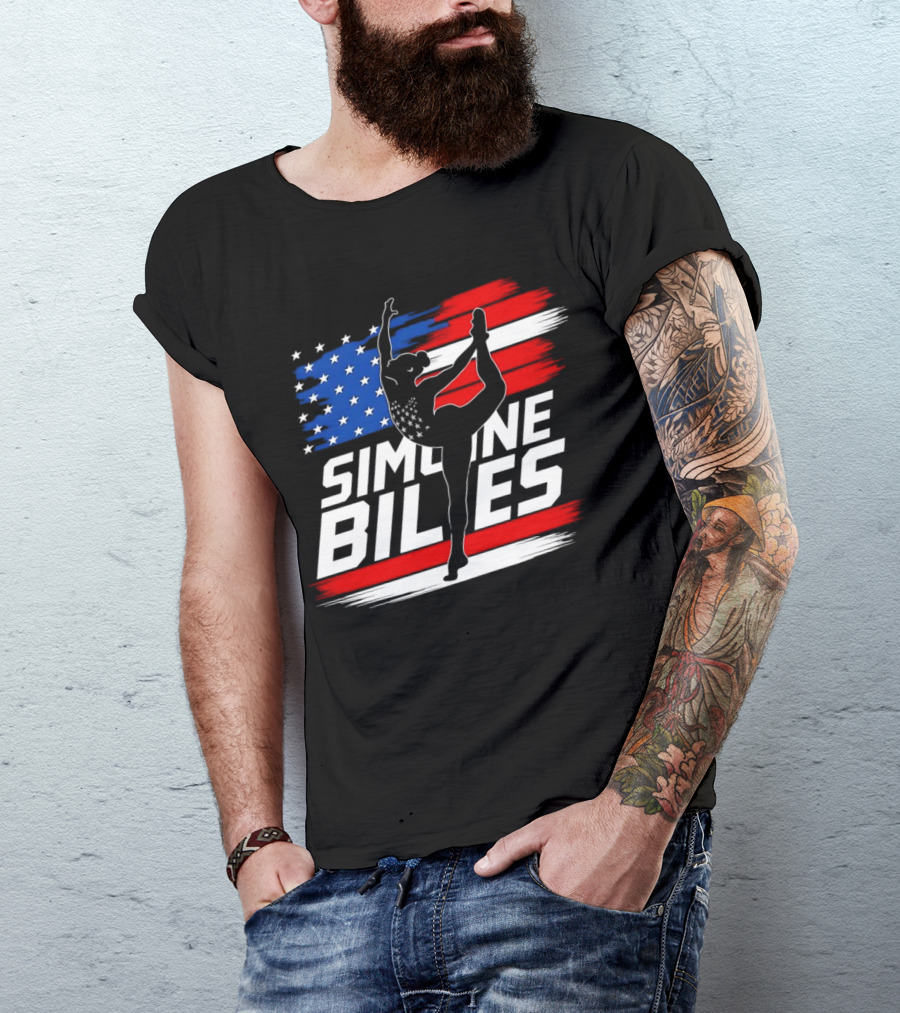 SIMONE BILES USA AMERICAN FLAG GYMNASTICS TEAM T-Shirt