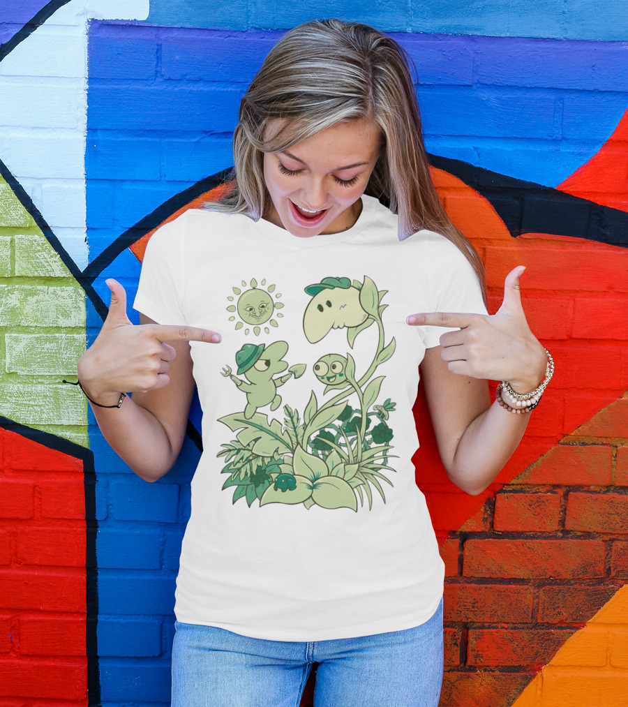 Smiling Friends Disdainful Gardener Cheerful Plant Companions And Sun T-Shirt