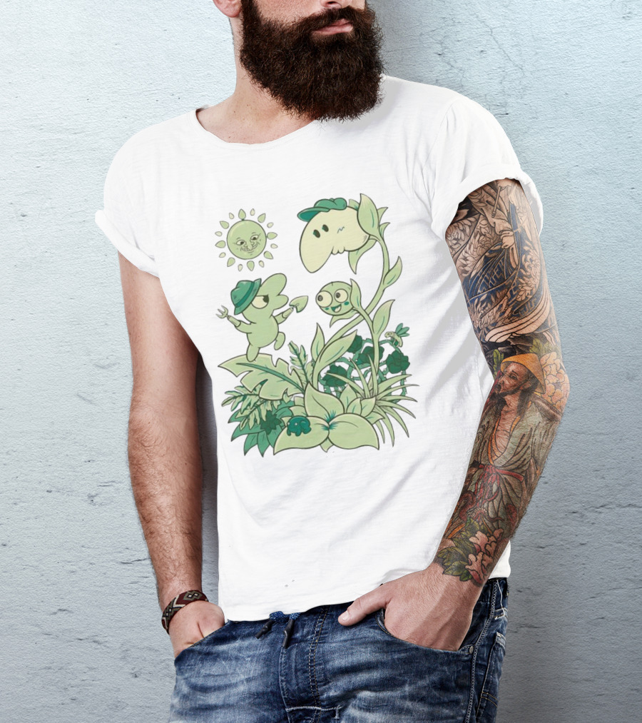 Smiling Friends Disdainful Gardener Cheerful Plant Companions And Sun T-Shirt