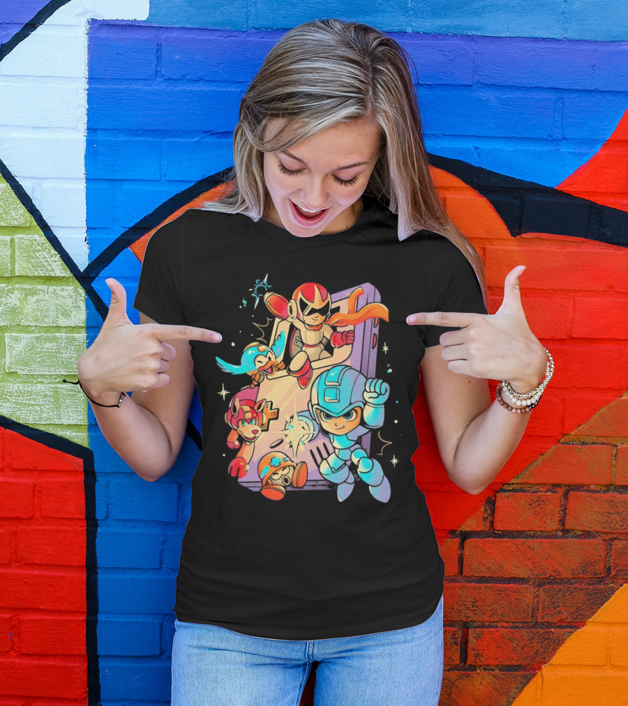 Mega Man And Friends Adventure With Console Elements T-Shirt