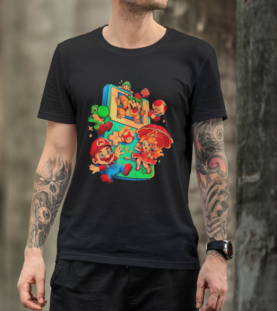 Super Mario Plumber Adventure Characters Game Icons T-Shirt