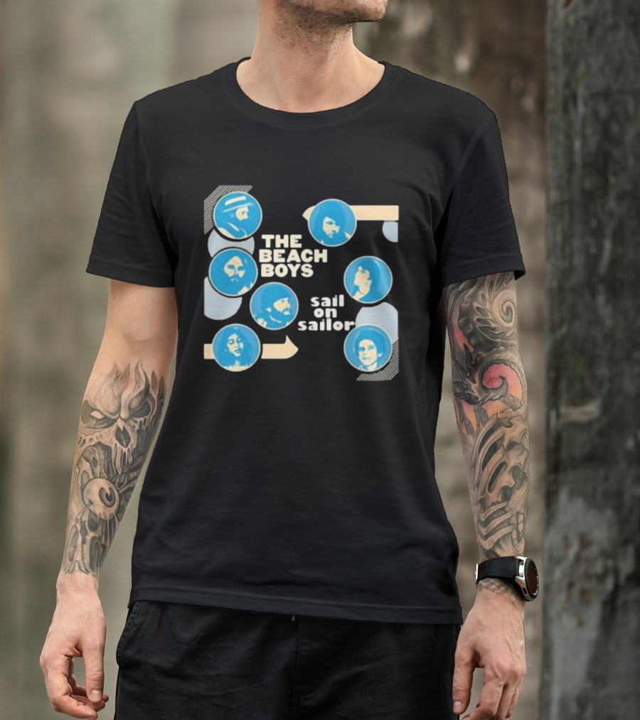 The Beach Boys Sail On Sailor Retro Blue Circles T-Shirt