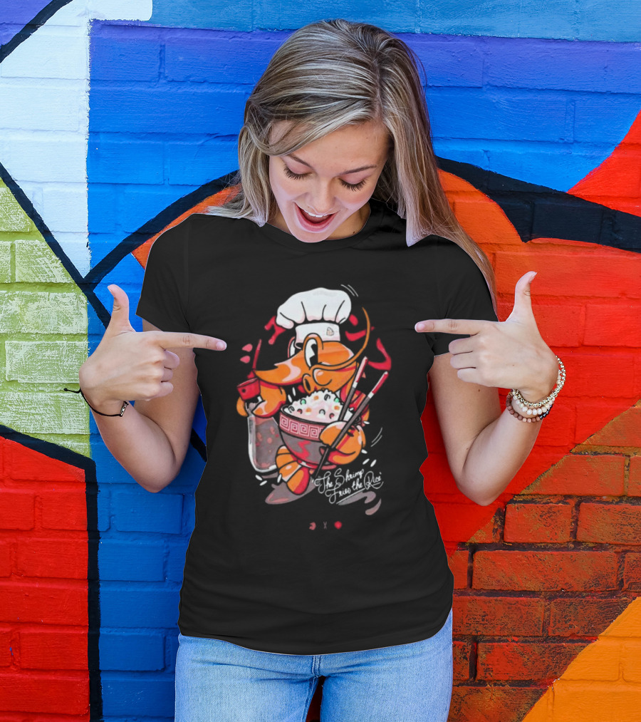 The Shrimp Fried Rice Chef With Chopsticks And Soda Cup T-Shirt