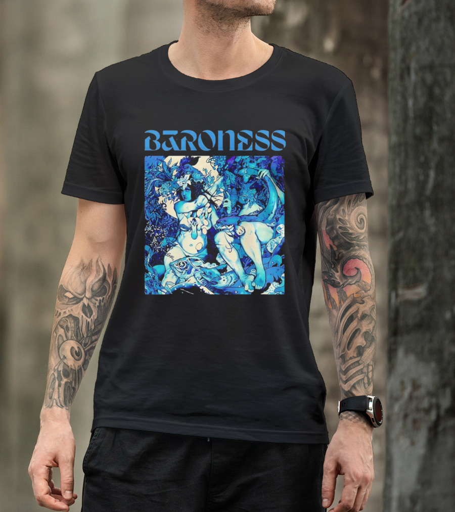 Baroness Blue Record Psychedelic Mythical Scene T-Shirt