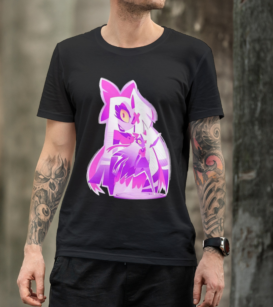 Exorcist Angel Hazbin Hotel Game Purple Character T-Shirt