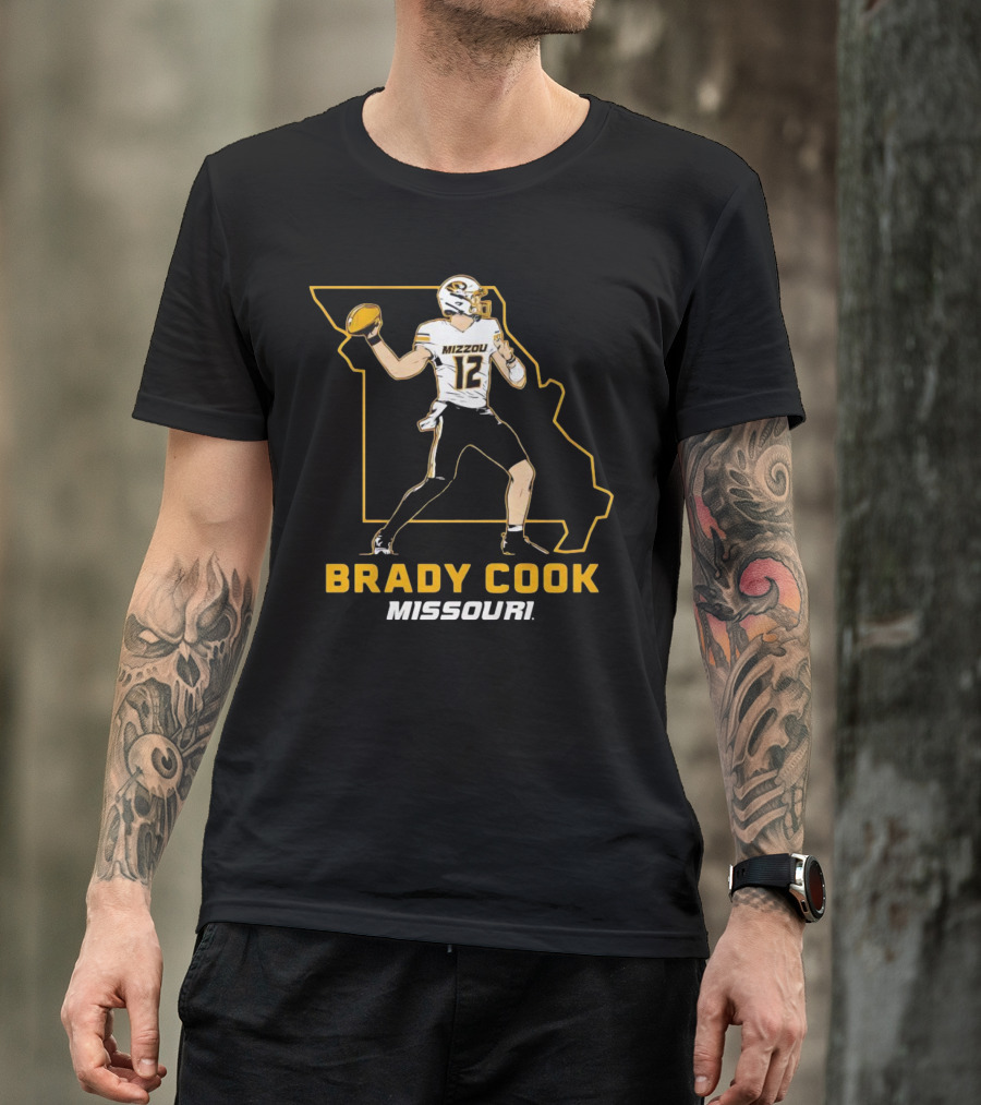 Brady Cook Mizzou Missouri Football Player 12 T-Shirt