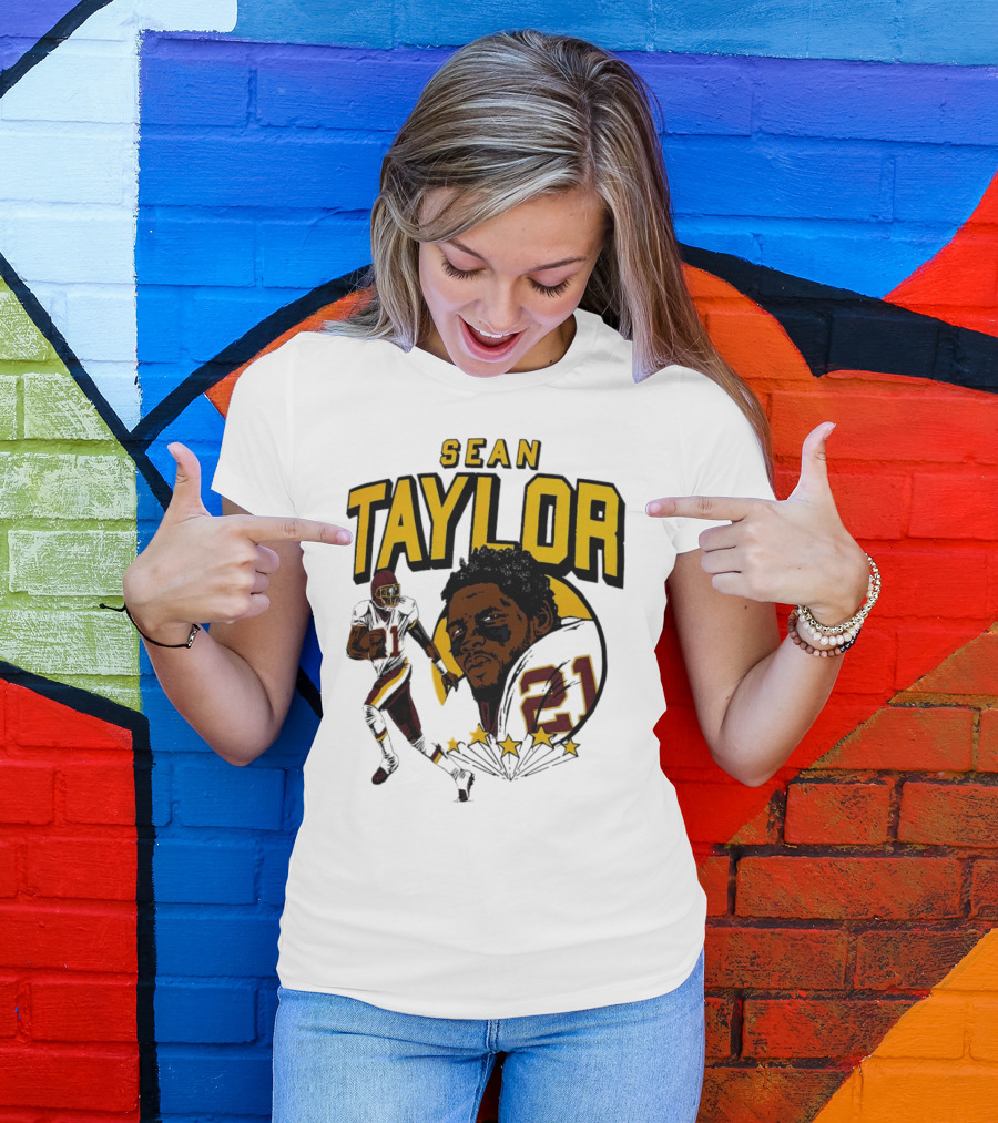Sean Taylor Washington Commanders Caricature Player Signature T-Shirt