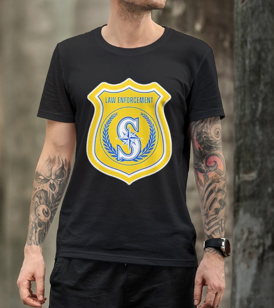 Seattle Mariners Law Enforcement Badge Shield S T-Shirt