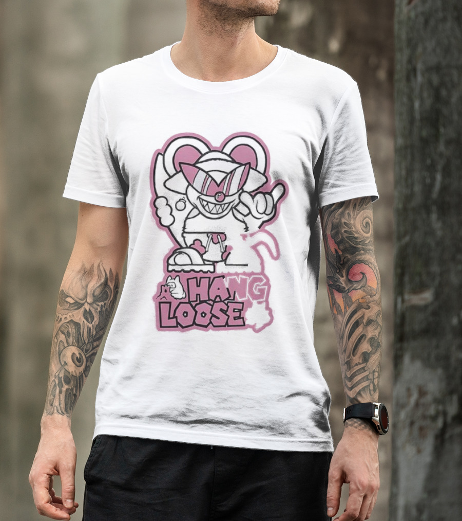Coneyfest Hang Loose Retro Cartoon Mouse Hand Gesture T-Shirt