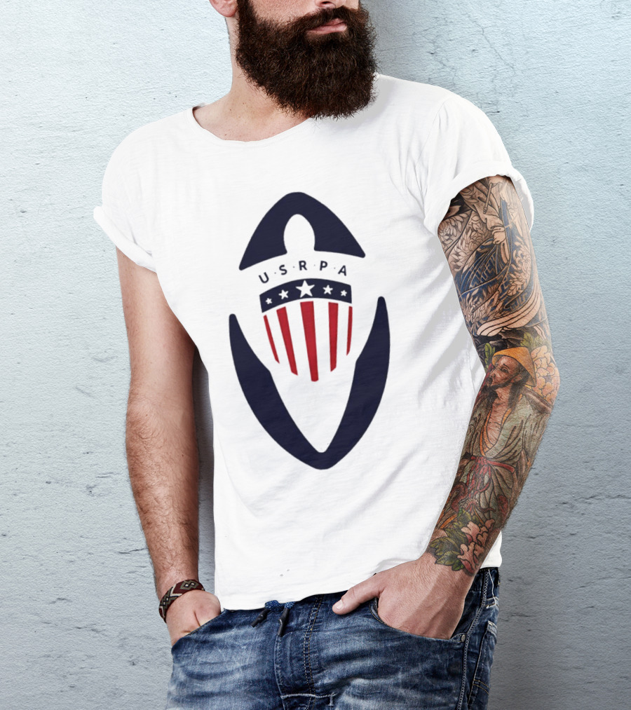 USRPA U.S. Rugby Players Association Red White And Blue Shield T-Shirt