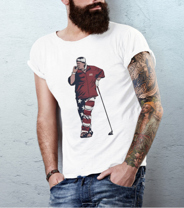 John Daly Sports Legend American Flag Pants Golf T-Shirt