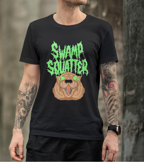 SWAMP SQUATTER GREEN MONSTER FACE T-Shirt