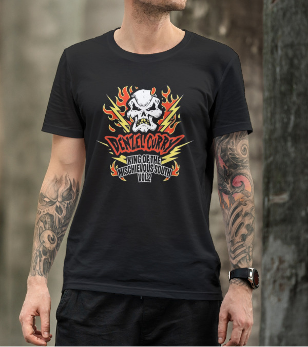Denzel Curry King Of The Mischievous South Vol 2 Skull Flames Lightning T-Shirt