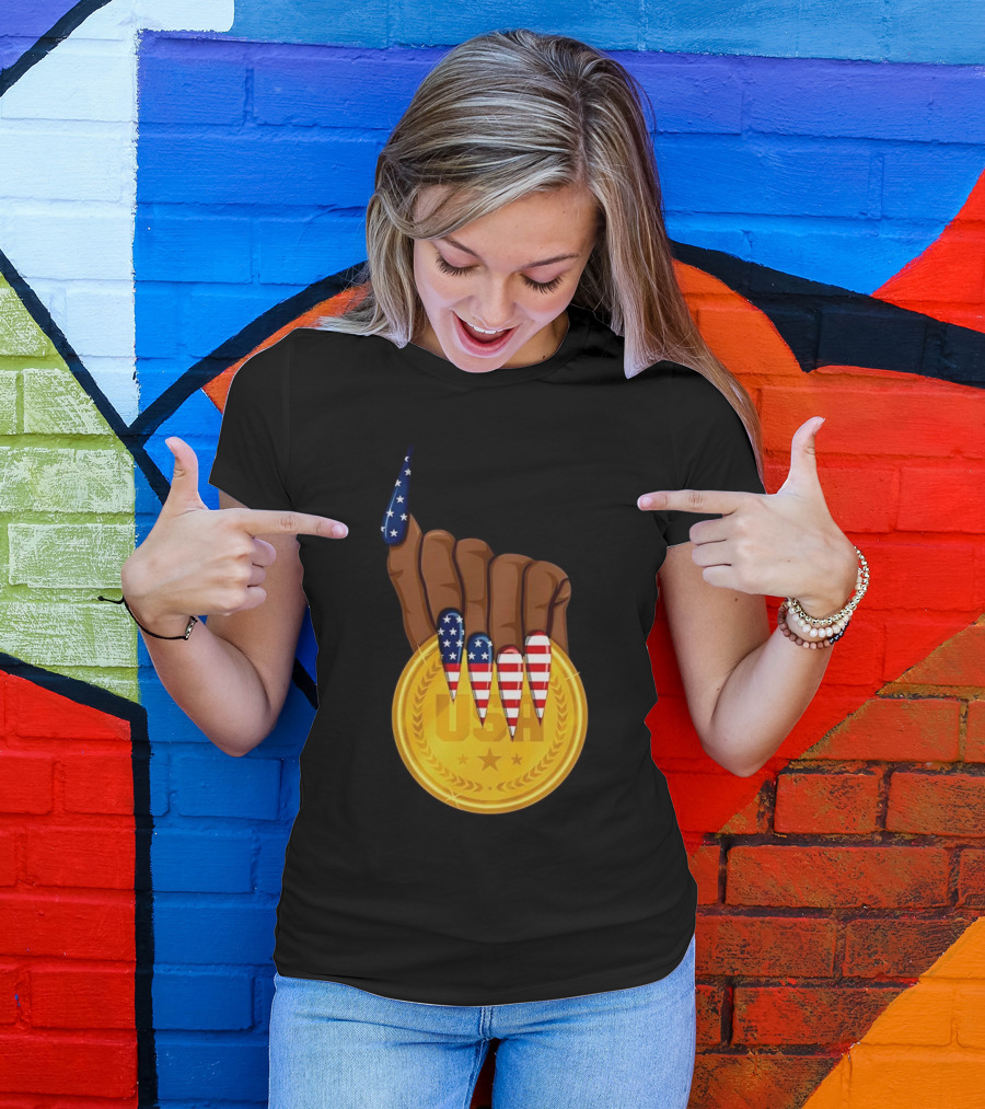 Gold Medal USA American Nails Sha’Carri Richardson T-Shirt