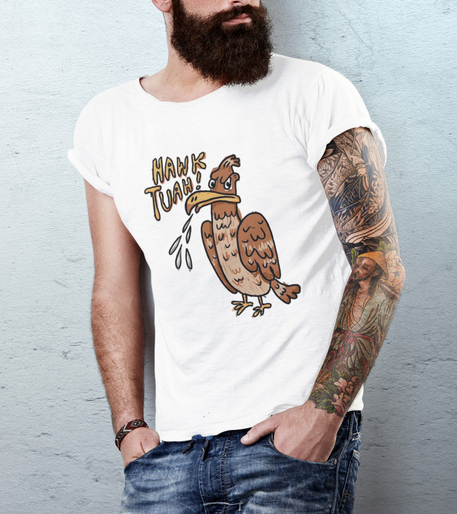 Hawk Tuah Tough Angry Bird With Spilled Ink T-Shirt