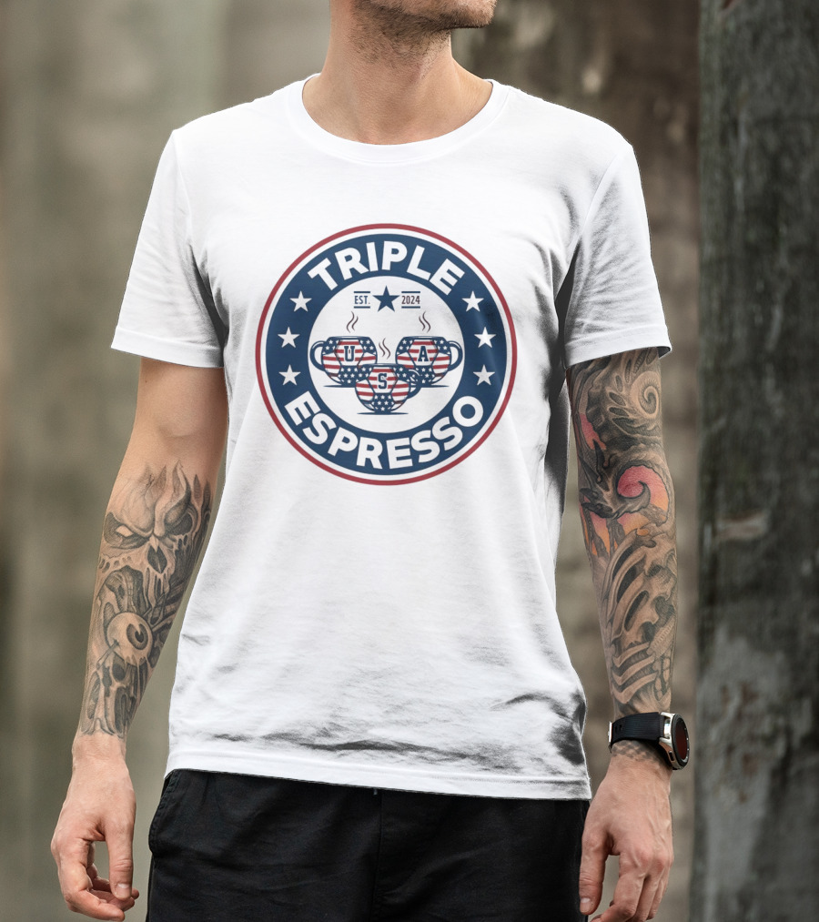 Triple Espresso USWNT American Flag Est T-Shirt
