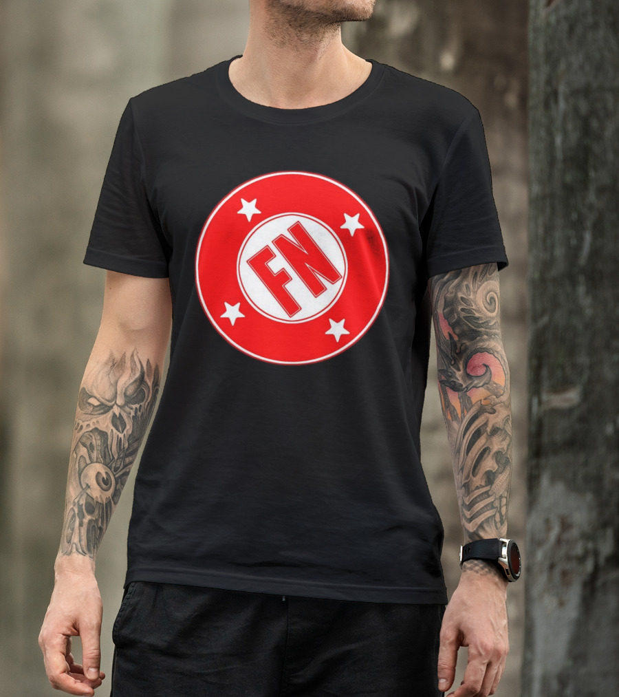 ALL FN Wrestling Red Circle Stars Shield T-Shirt