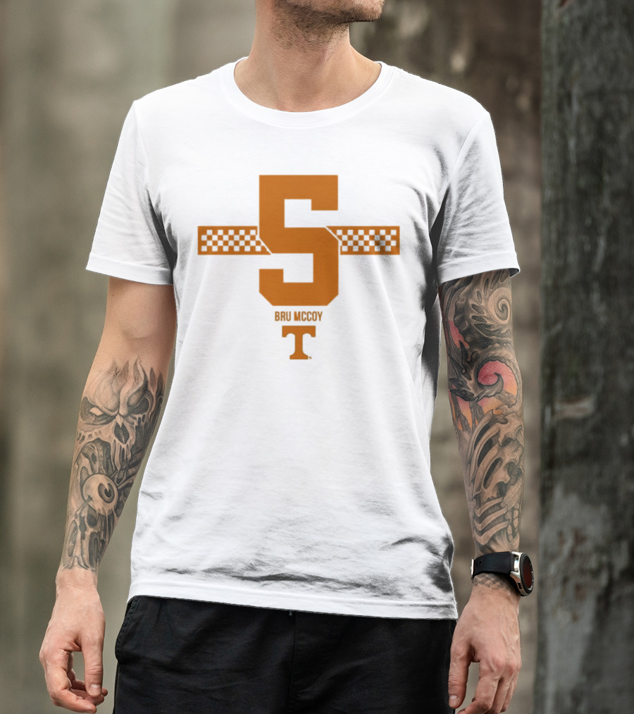 Bru McCoy 5 Stripe Tennessee Volunteers Checkerboard T T-Shirt