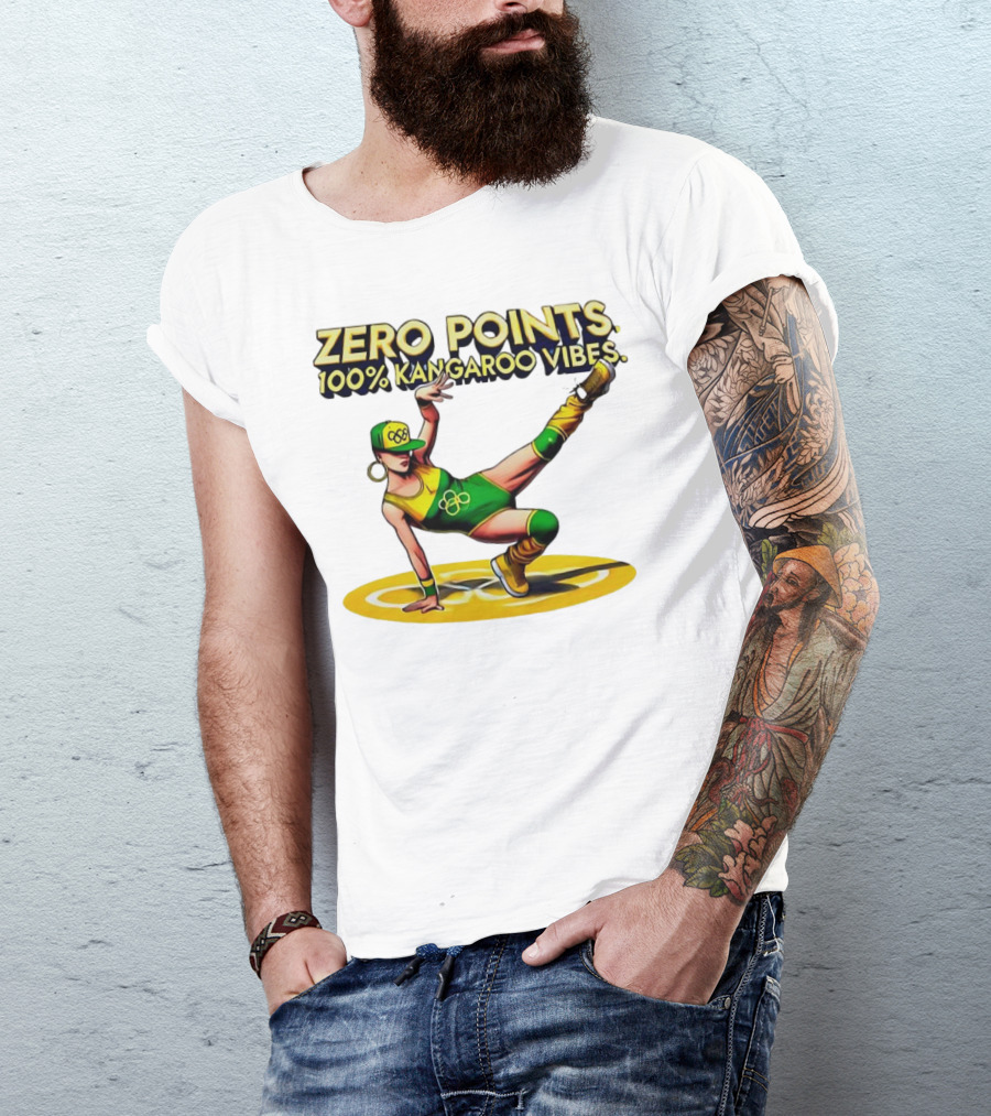 Zero Points 100% Kangaroo Vibes Breakdancing RayGun T-Shirt