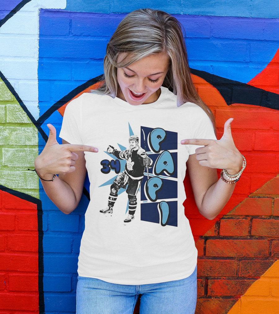 Toronto Maple Leafs Auston Matthews 34 Papi Hockey Legend T-Shirt