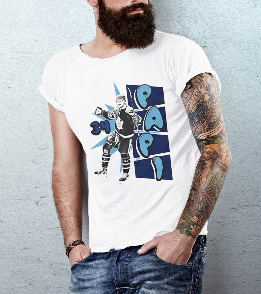 Toronto Maple Leafs Auston Matthews 34 Papi Hockey Legend T-Shirt