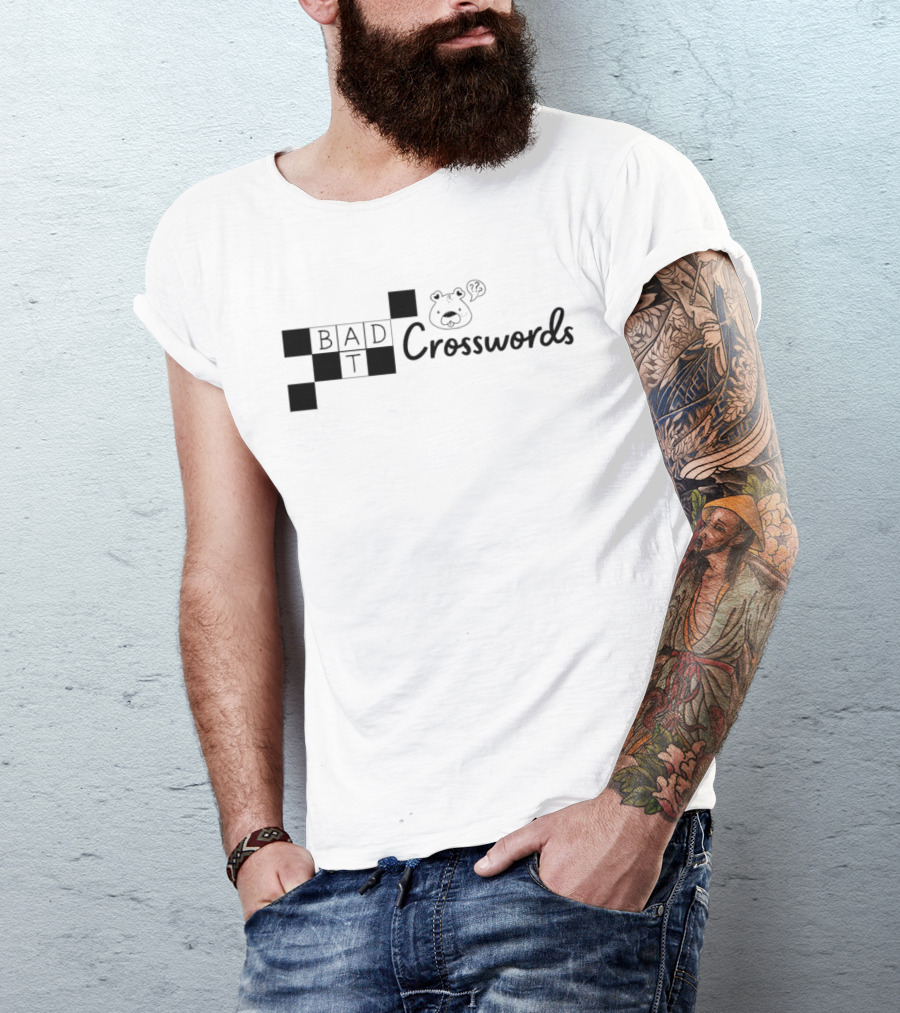 BAD T Crosswords Bear Icon Puzzled Expression T-Shirt