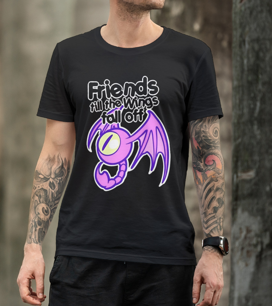 Friends Till The Wings Fall Off Purple Winged Creature T-Shirt