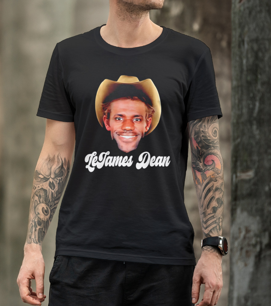 LeBron James LeJames Dean Cowboys And Basketball Fusion Gesicht T-Shirt