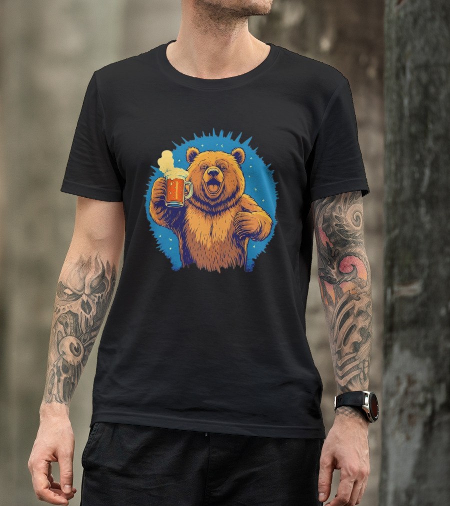 Bear Drink Beer Ging T-Shirt