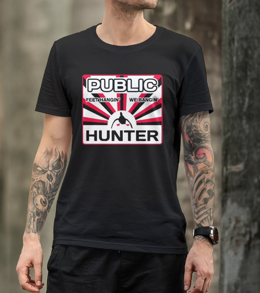 Public Hunter Feet Hangin' We Bangin' Retro Sunburst T-Shirt