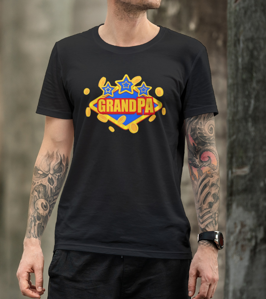 Grandpa Vegas Stars Coins T-Shirt