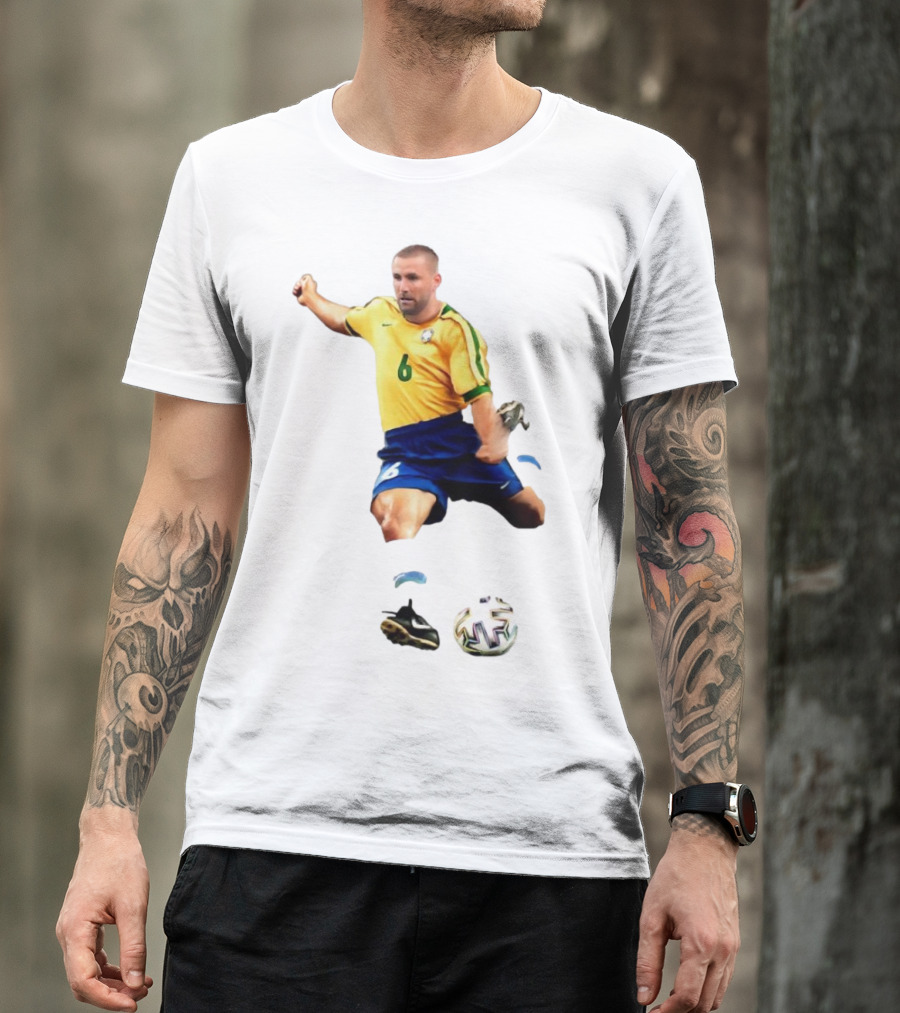 Shawberto Carlos Footballer In Brazilian Kit With Ball T-Shirt