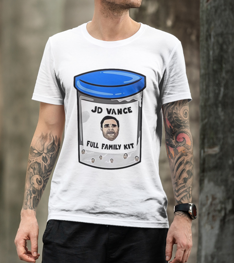 JD Vance Full Family Kit Face Jar Black Blue Lid T-Shirt