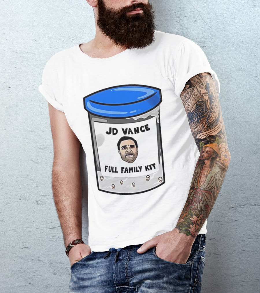 JD Vance Full Family Kit Face Jar Black Blue Lid T-Shirt
