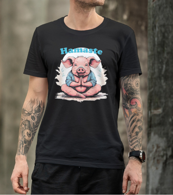 Hamaste Schwein Yoga Namaste Nationaler Humor T-Shirt