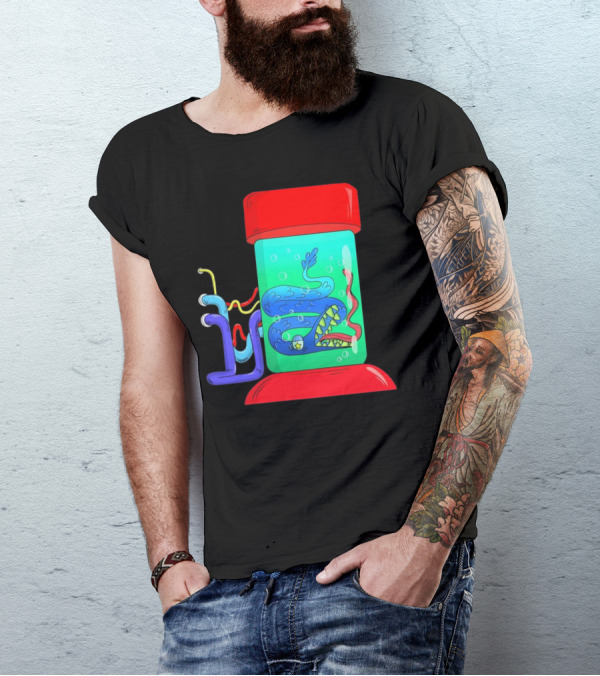 Viper In Colorful Science Lab Jar With Tubes T-Shirt