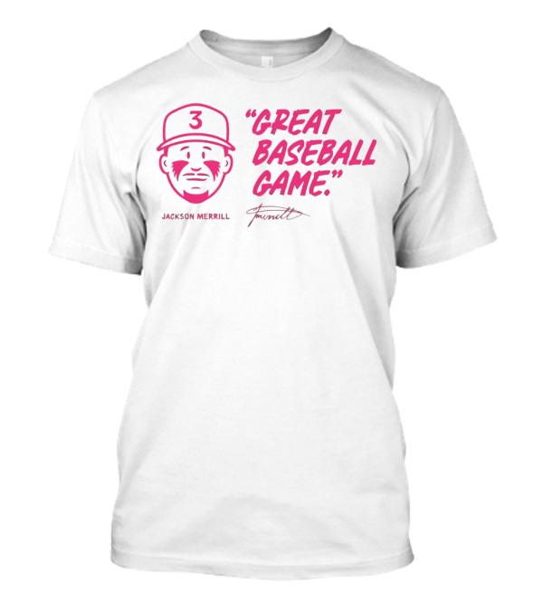 Jackson Merrill San Diego Padres 3 Great Baseball Game Signature T-Shirt