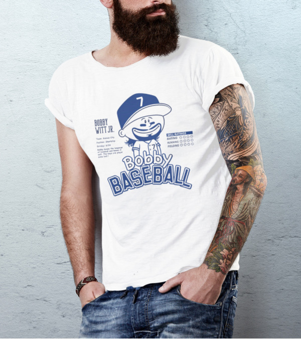 Bobby Witt Jr. Kansas City Bobby Baseball Caricature Skill Ratings T-Shirt