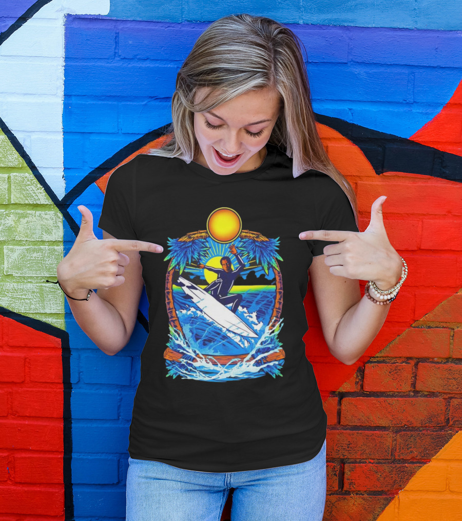 Chill With Water Surfing Under The Sun And Palm Trees T-Shirt