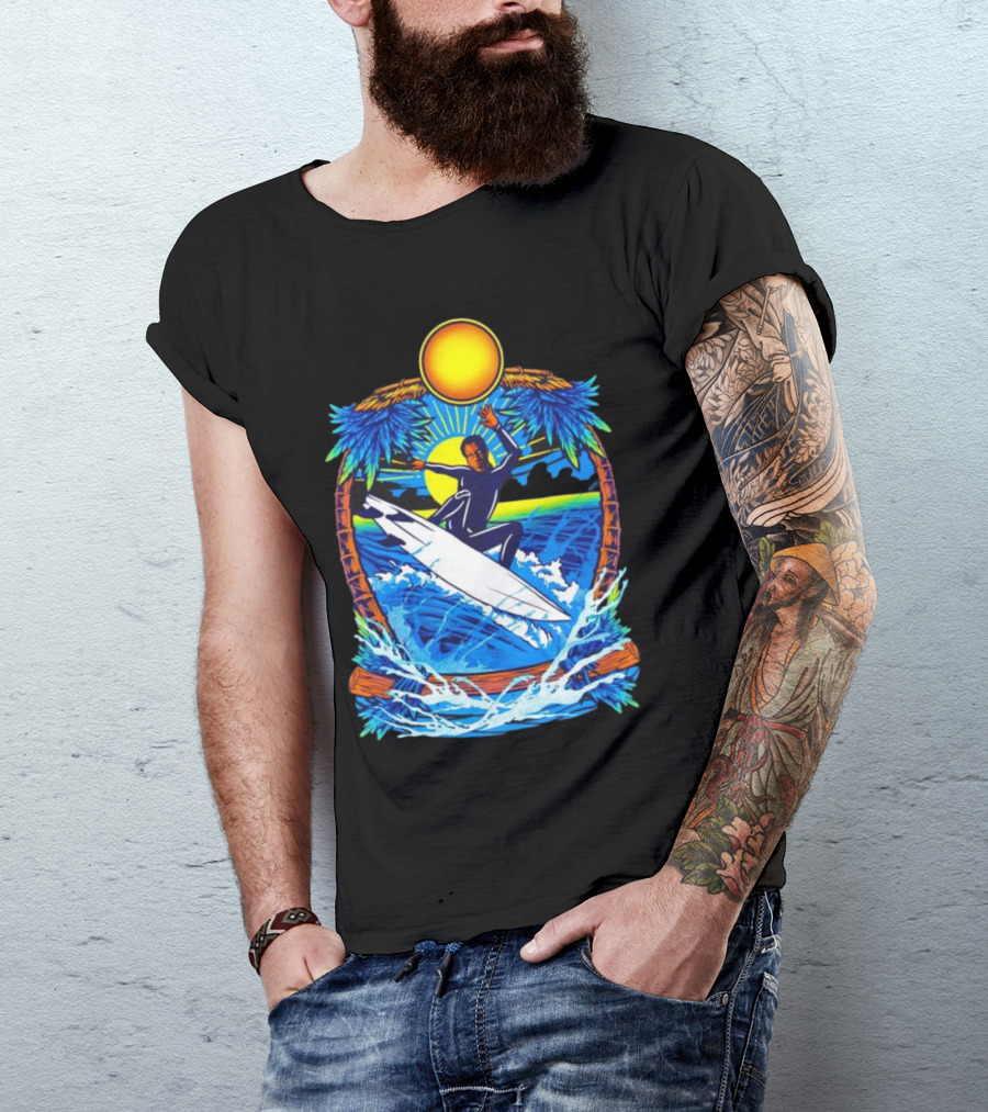 Chill With Water Surfing Under The Sun And Palm Trees T-Shirt