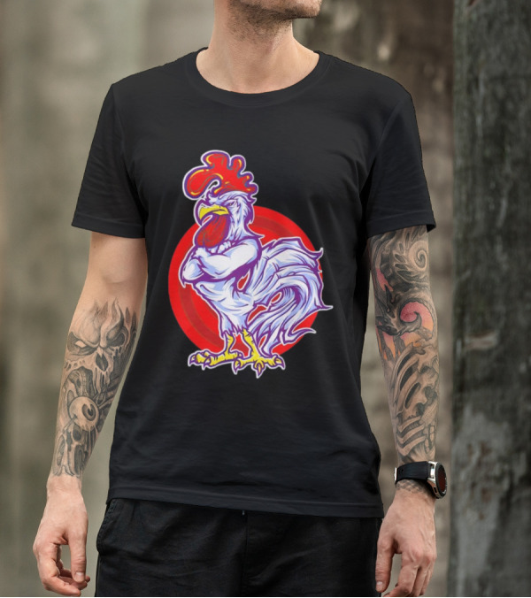 Cookei Chicken Muscle Rooster T-Shirt