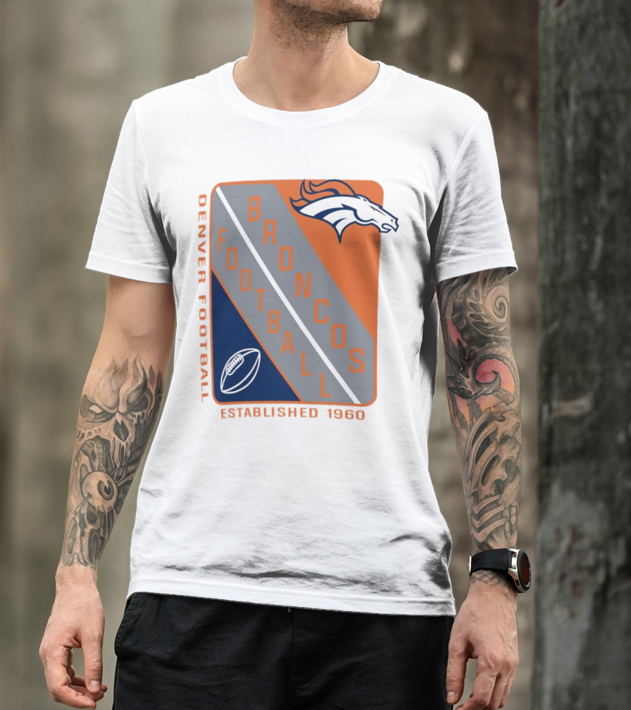 Denver Broncos Football Established 1960 Shield T-Shirt