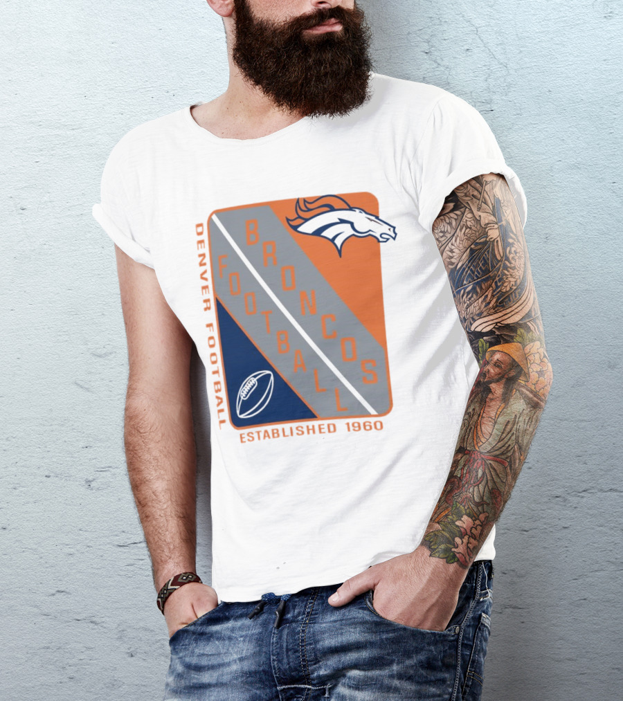 Denver Broncos Football Established 1960 Shield T-Shirt
