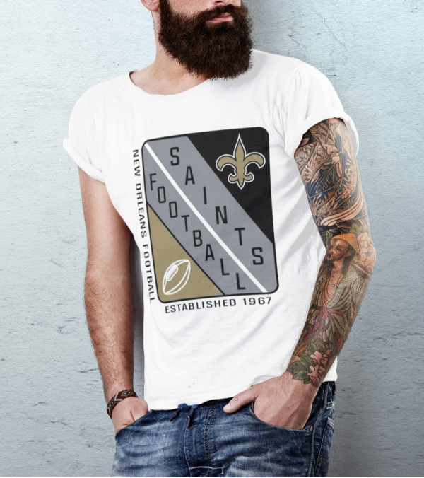 New Orleans Saints Football Shield Established 1967 Fleur-de-lis T-Shirt