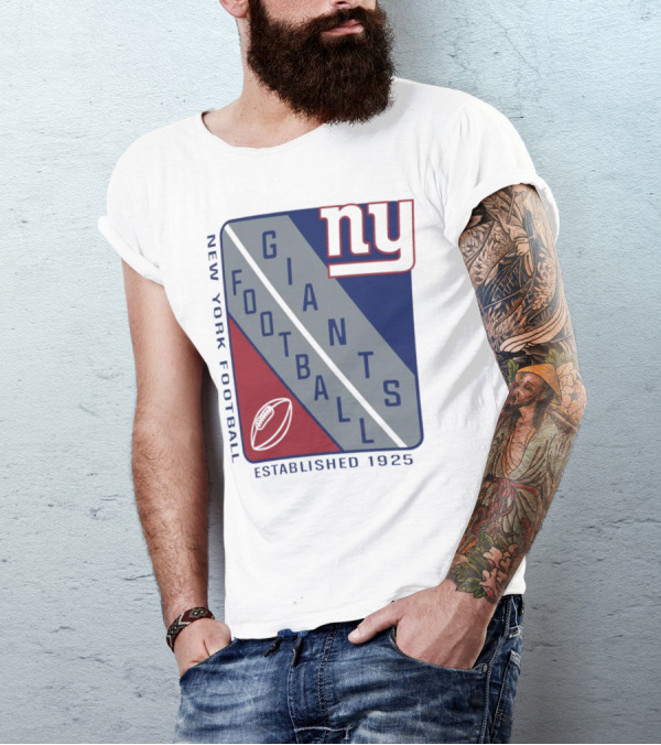 New York Giants Football Shield Established 1925 Logo Ny T-Shirt
