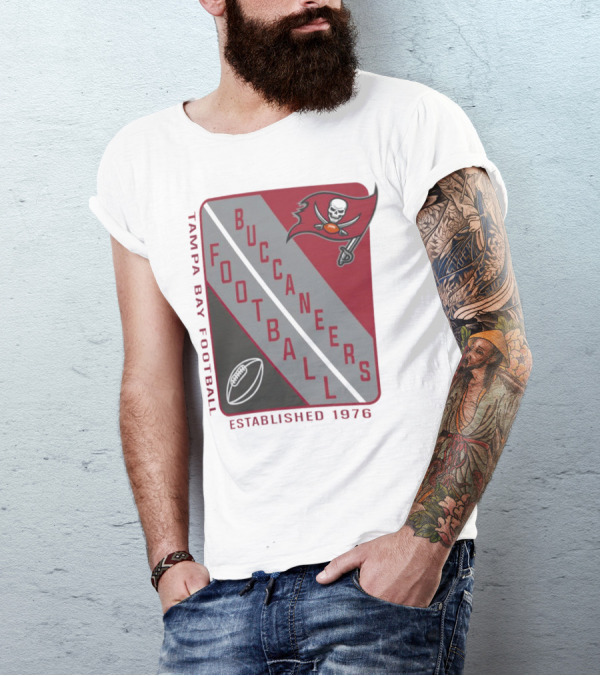 Tampa Bay Buccaneers Football Established 1976 Shield T-Shirt