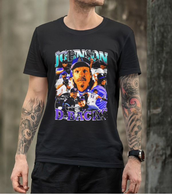 Randy Johnson Arizona Diamondbacks D-Backs Retro Signature T-Shirt