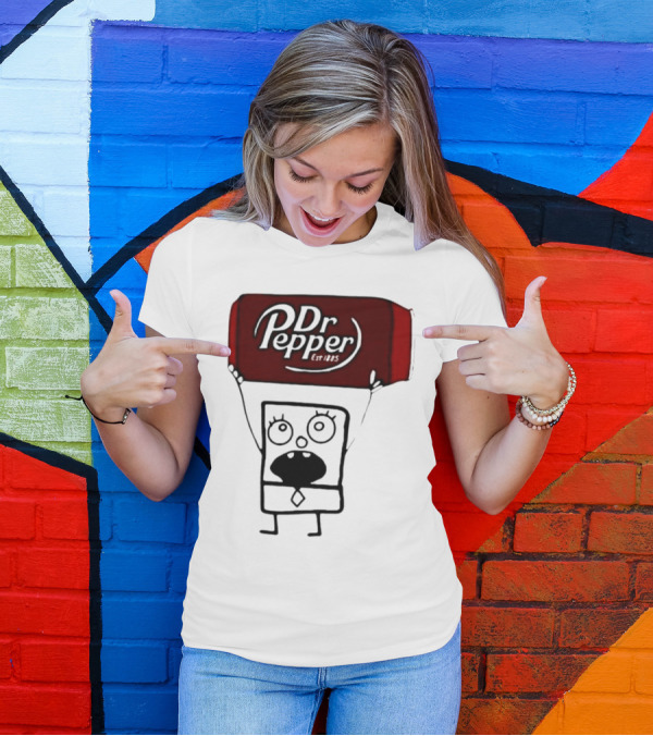 Dr Pepper Est 1885 Character Holding Red Can T-Shirt