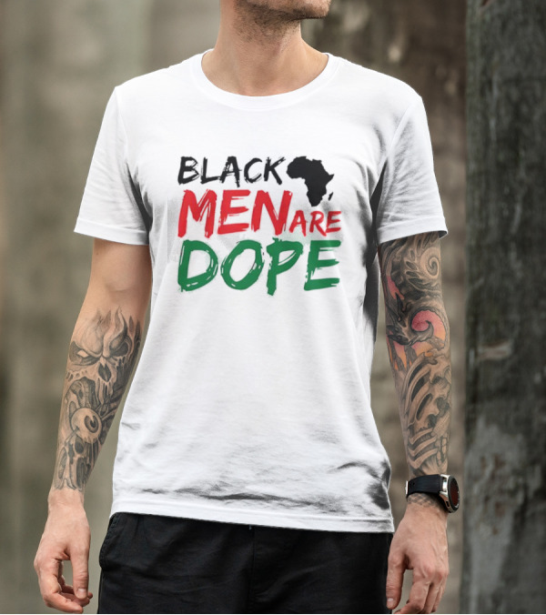 Black Men Are Dope Africa Silhouette Red Green T-Shirt