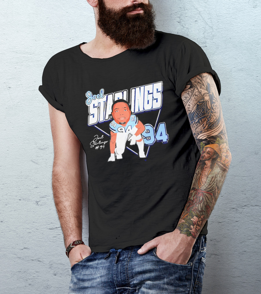 Joel Starlings North Carolina Tar Heels #94 Cartoon Character T-Shirt